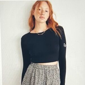 Madewell Crewneck Fine Ribbed Long-Sleeve Tee Size S